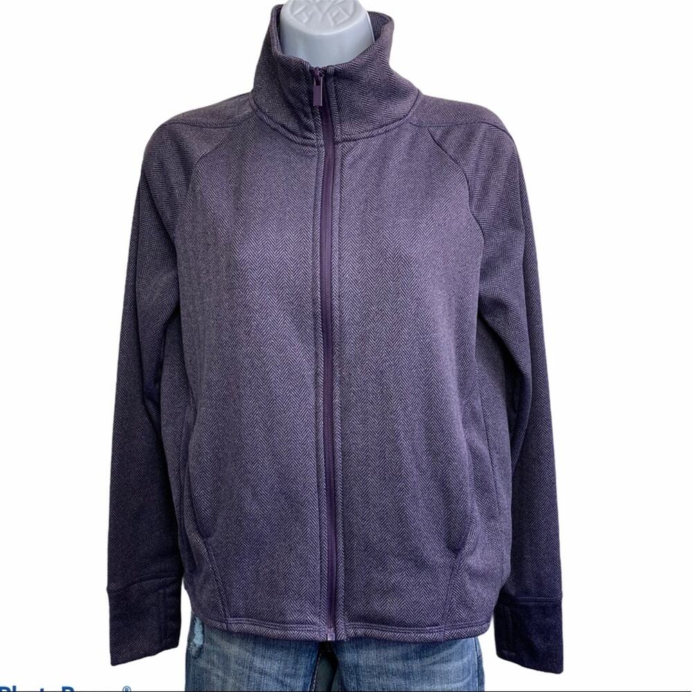 Champion Training Herringbone Jacket Thumb Holes Size XS Purple